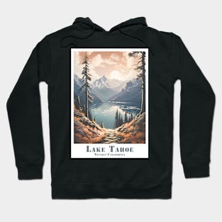 Retro Vintage Lake Tahoe nevada California Majestic View Poster Hoodie